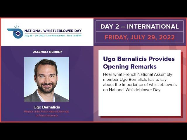 National Whistleblower Day 2022 - Ugo Bernalicis Keynote Speech