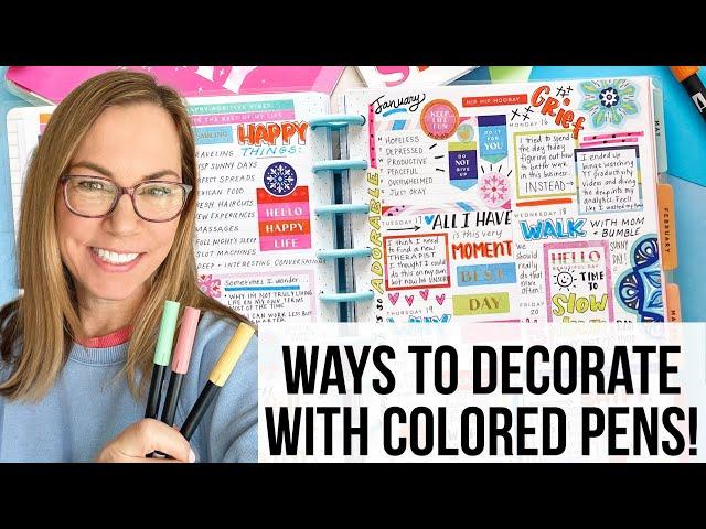 Ways to Use Colorful Pens to Decorate Your Planner! Tips & Tricks to Use Less Stickers - Save Money!