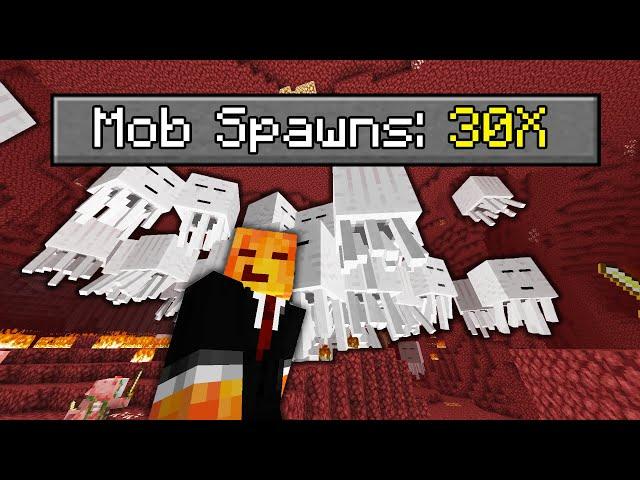 Beating Hardcore Minecraft with 30x the Spawnrate