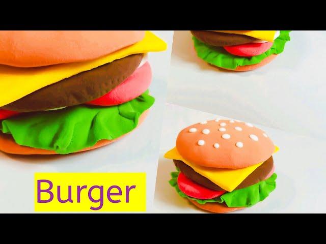 Very satisfying | Air dry clay | How to make a burger