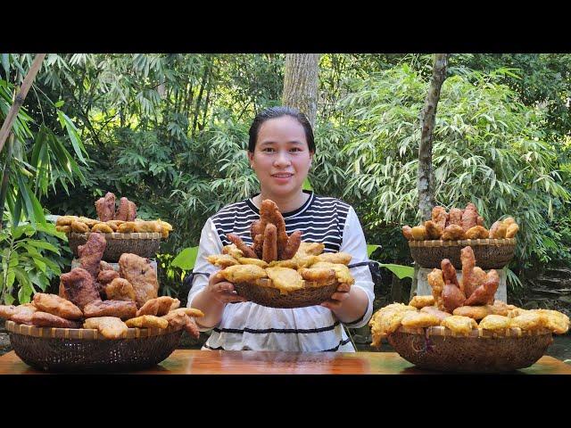 How To Make Long-Lasting, Puffy, Delicious Fried Banana Cakes In The Farm - Goes to market sell