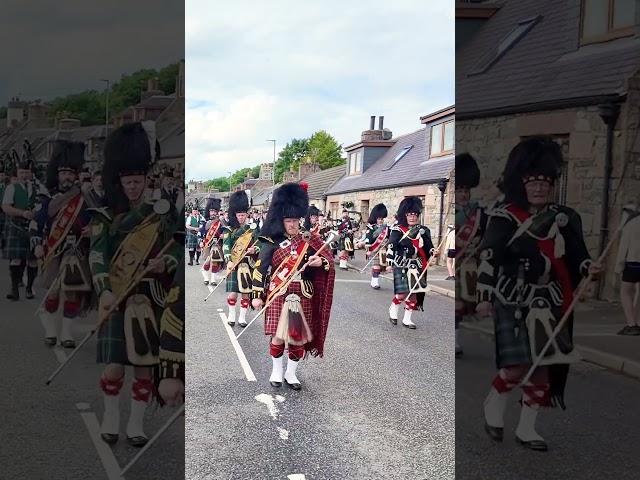 #scotlandthebrave as massed #pipesanddrums march back after 2024 Dufftown #highlandgames #shorts