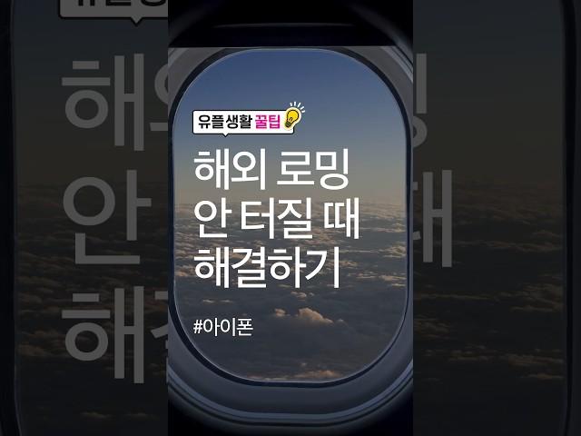 해외 로밍 안 터질 때 해결하기 (아이폰)