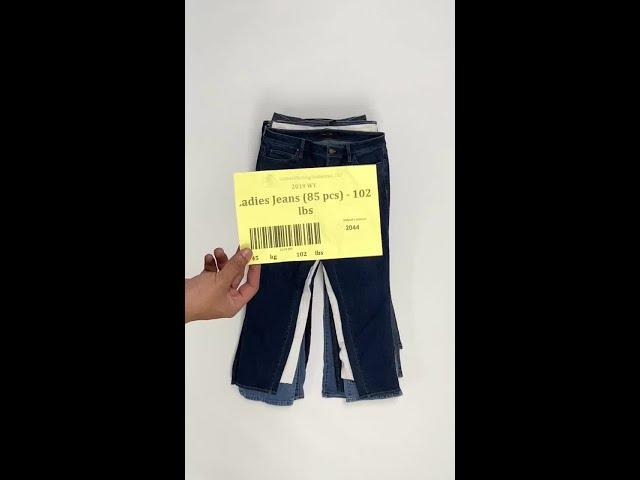 Used Ladies Jeans clothing bale samples from Global Clothing Industries