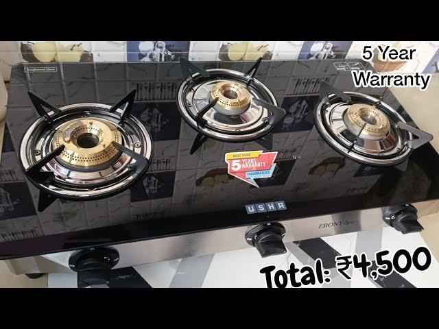 Unboxing Usha Gas Stove || Usha EB GS3 001 Cooktop Ebony 3001 Multi-Functional, Safety Gas Stoves