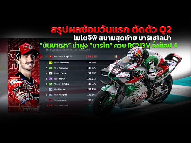 [MotoGP Finale] สรุปผลซ้อมวันแรก โมโตจีพี สนามสุดท้าย "บันยาญ่า" นำฝูง "ซาร์โก" ควบ RC213V ท็อป 4