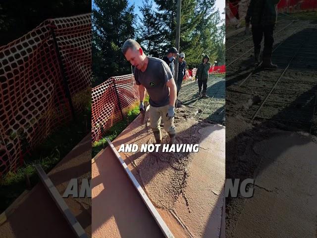 Steel trowel on exterior concrete? #concrete #construction #landscaping