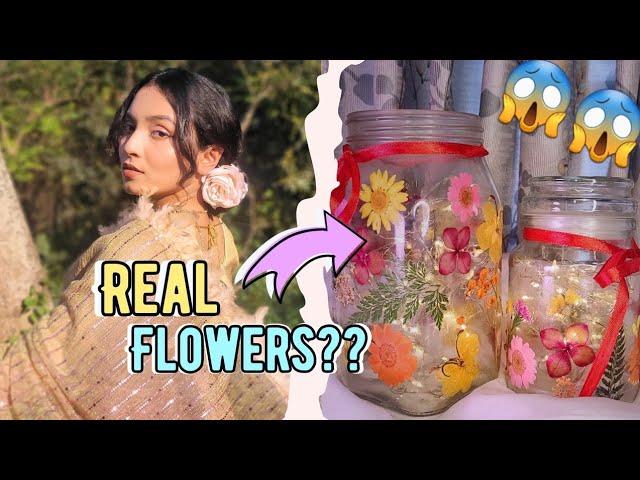 Flower Jar Lamp‼️| I made a jar lamp using flower