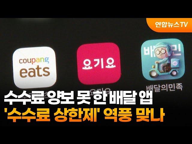 수수료 양보 못 한 배달 앱…'수수료 상한제' 역풍 맞나 / 연합뉴스TV (YonhapnewsTV)