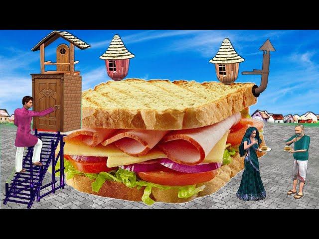 Asian Street Food Sandwich House Comedy Video Hindi Kahaniya Moral Stories New Funny Comedy Video