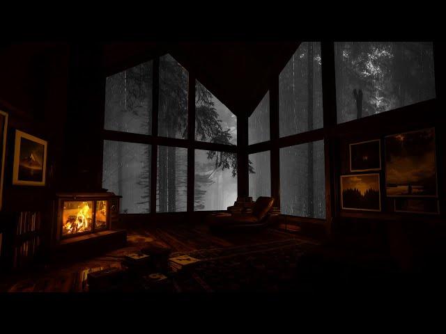 Rain And A Cozy Fireplace ️ A Peaceful Haven For Better Sleep And Insomnia Relief