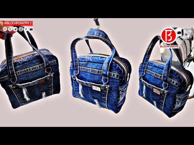 Make a denim handbag Sewing Full Video Tutorial Episode 01 || BILOCHPURATIPS 2