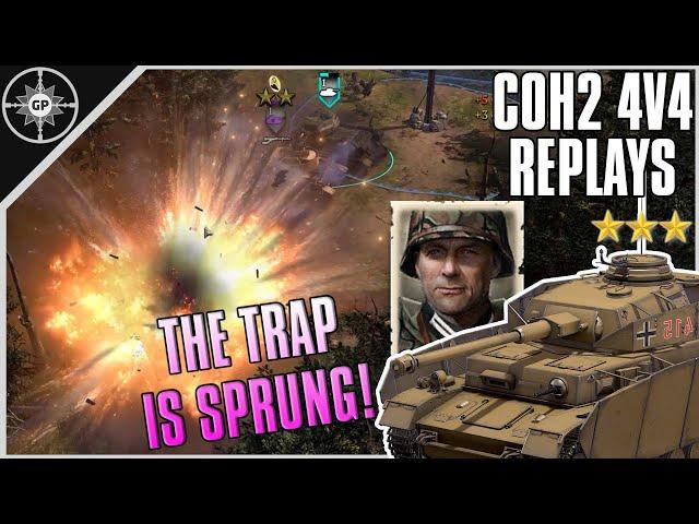 Setting a Trap to Wipe an Army | 4v4 Lienne Forest | CoH2 Cast #151