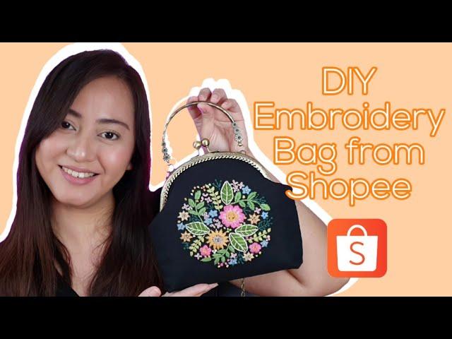 TRIED THE DIY EMBROIDERY BAG FROM SHOPEE | EMBROIDERY FOR BEGINNERS