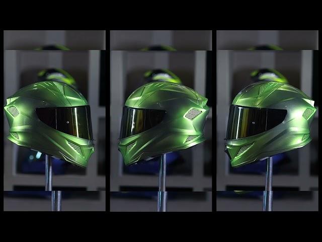 Steelbird SBH-25 Breeze Honda Grey Yamaha Green Helmet