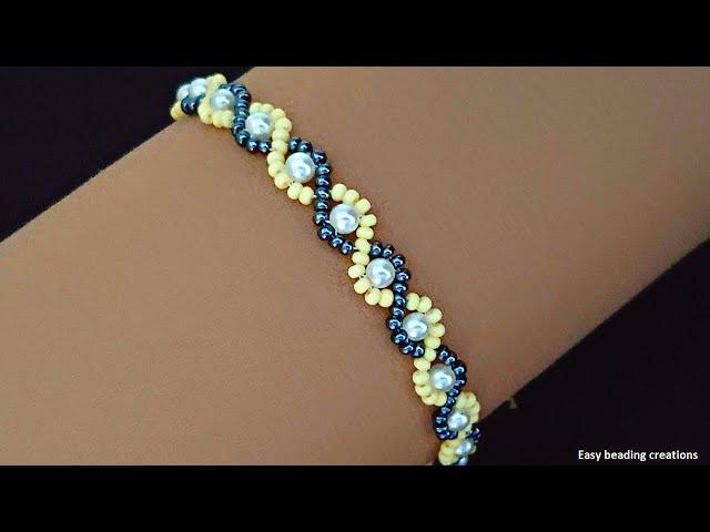 Simple bracelet pattern for beginner beaders. Diy bracelet