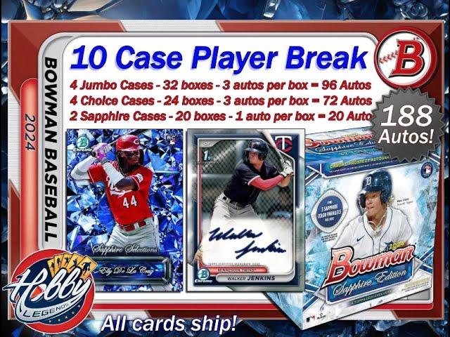 2024 BOWMAN + SAPPHIRE 10 Case (76 Box) Player Break eBay 07/06/24