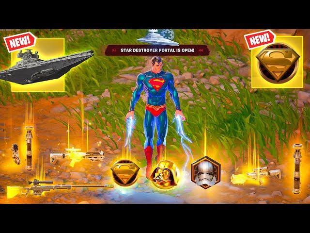 SUPERMAN + STAR DESTROYER vs ALL MEDALLIONS & MYTHICS CHALLENGE (NEW! Fortnite Chapter 6 MS1)