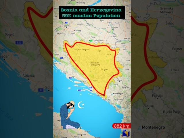 Bosnia and Herzegovina map Bosnia and Herzegovina 50% Muslim Population Country #bosnia #map