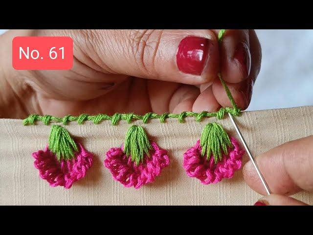 No 61 || Lace Embroidery || Edging Stitch || Needle lace Border || Randa Embroidery |