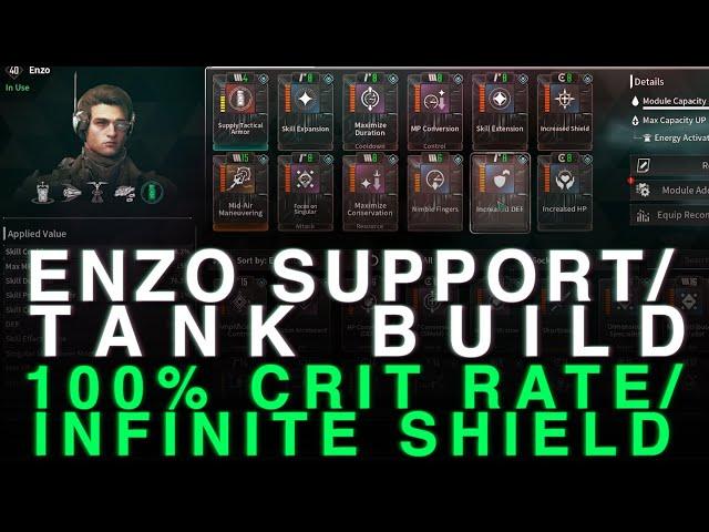 100+ Hour Enzo Tank/Support Build (100% Crit Rate/Infinite Shield) | The First Descendant