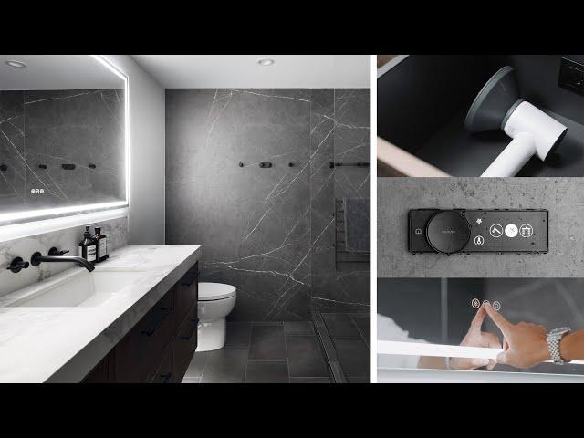 My Tech Bathroom Tour // Modern Condo Makeover (2023)