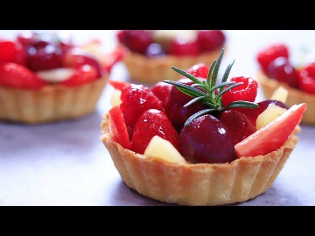 Simplest Fruit Tart Recipe 超简单水果挞，卡仕达酱和光亮剂制作 ｜Lisa's Kitchen