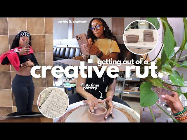 navigating a creative rut | post-hiatus update, first- time pottery, cafés & content | vlog