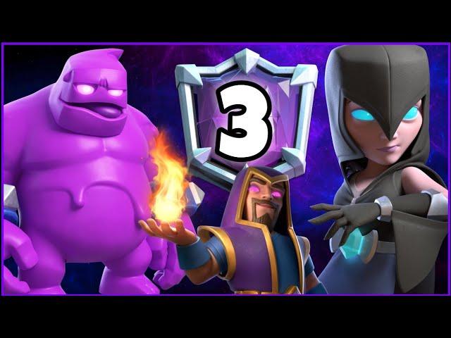 Top 3 with Elixir Golem Deck.!