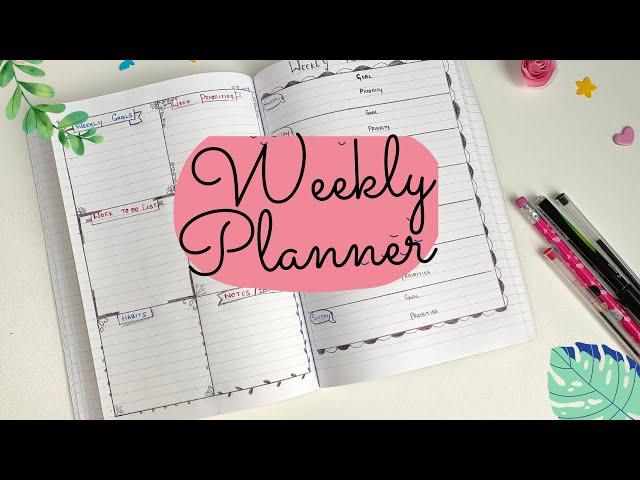 Diy weekly planner using notebook | Intelligent change weekly planner