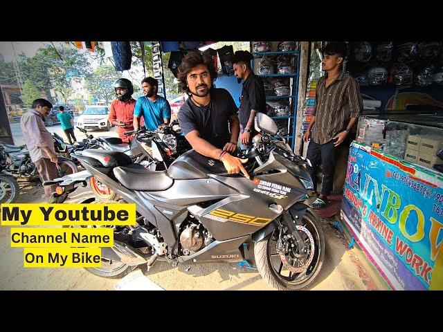 My YouTube Channel  Name On My Suzuki Gixxer Sf 250 