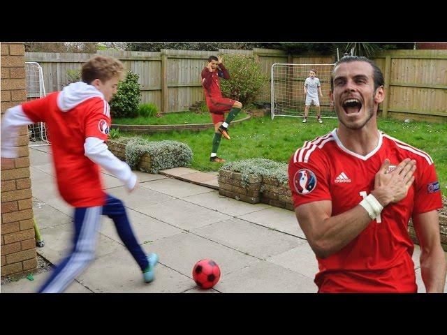 Garden BALE vs RONALDO FOOTBALL CHALLENGE vs My Brother!