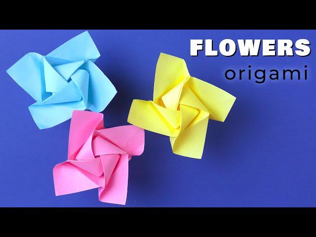 How to make beautiful paper flower origami tutorial. [No glue] Perennial Weave Origami Tutorial