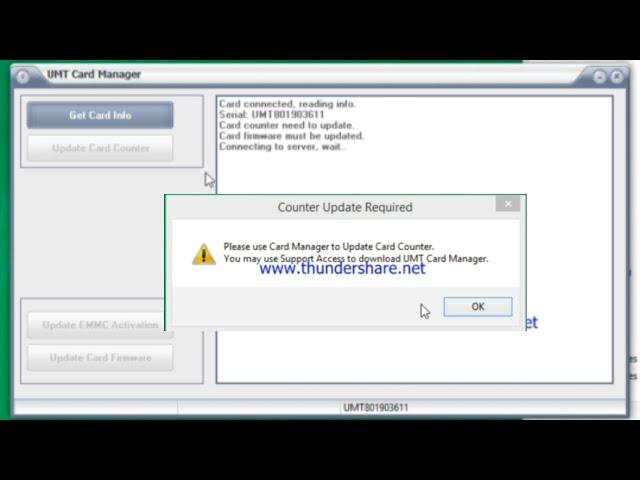 UMT Dongle Please use Card Manager to Update Card Solution..100% solve
