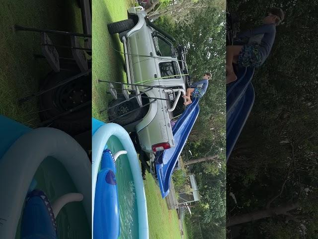 My son testing out the new paint on this metalflake slide