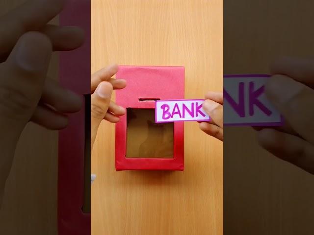 DIY MONEY BANK HOW TO MAKE CARDBOARD PIGGY BANK AT CARDBOARD CRAFT IDEAS #shorts #diy #howto#craft