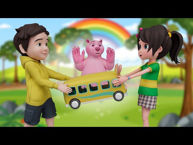 Animal Version | The Wheels on The Bus Song  | Kids love-KiddlesTV | Nursery Rhymes & Kids Songs