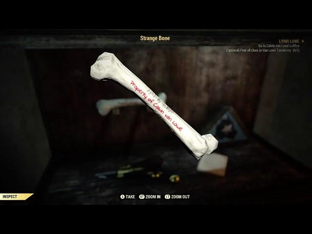 Where to find all clues in Van Lowe Taxidermy - Lying Lowe Walk-through - Fallout 76