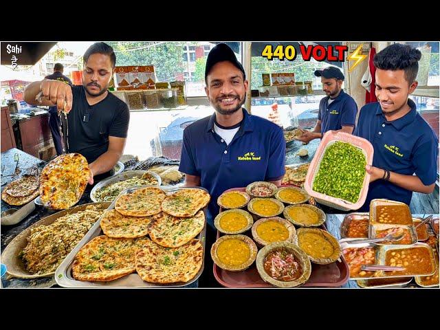 440 Volts MOST SPICY Punjabi Nashta  Street Food India | Seeti Kulcha