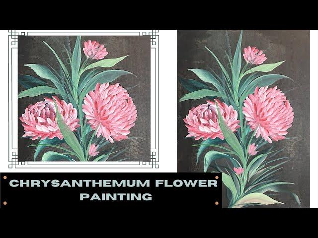 How to paint chrysanthemum flower acrylic painting step by step ll Varsha Fine Art