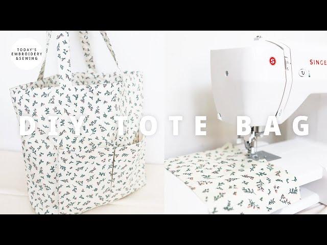 diy tote bag with pockets tutorial+sew very easy tote bag+diy tote bag(free bag pattern)