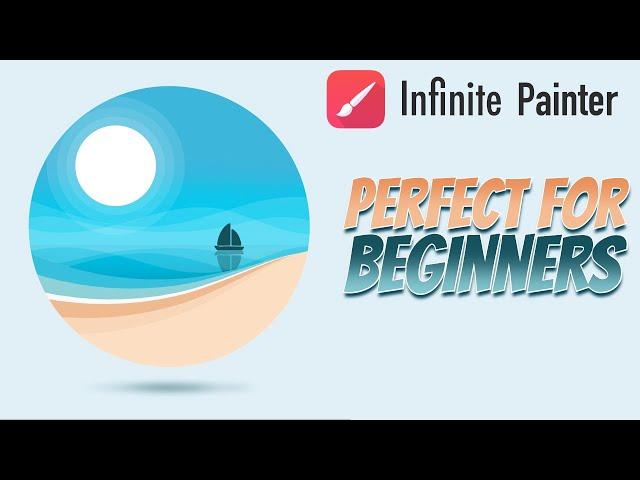 Minimal Beach scene- Perfect for beginners - Infinite Painter Tutorial 28