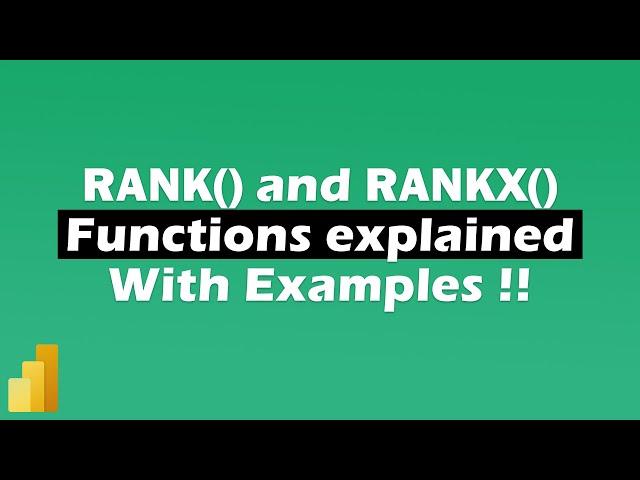 Power BI RANK and RANKX Functions explained with Real-world Examples | MiTutorials