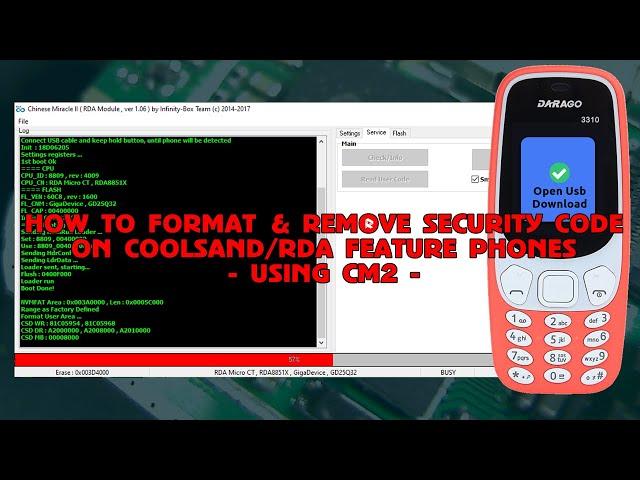 How To Format & Remove Security Code On Coolsand/RDA Feature Phones Using CM2 - [romshillzz]