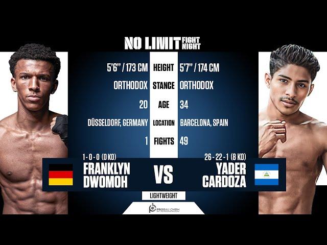 NO LIMIT FIGHT NIGHT 2023: Franklyn Dwomoh vs Yader Cardoza | FULL FIGHT