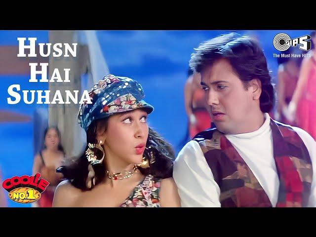 Husn Hai Suhana | Coolie No. 1 | Govinda & Karisma Kapoor | Abhijeet & Chandana Dixit | 90's Hits