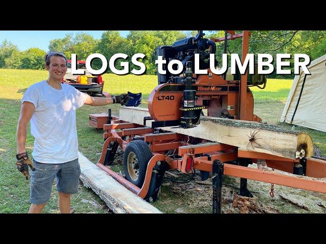 Milling Rotting Trees Into Useable Lumber for Our Tiny House