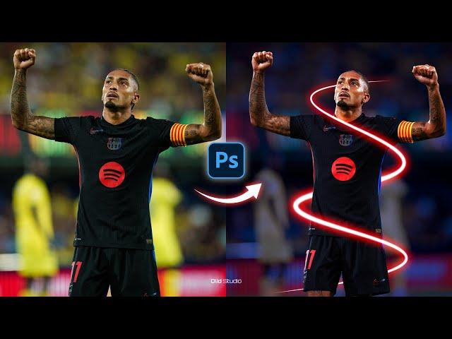 How to Create Neon Glow Lines Effect in Photoshop | Raphinha [Free PSD]