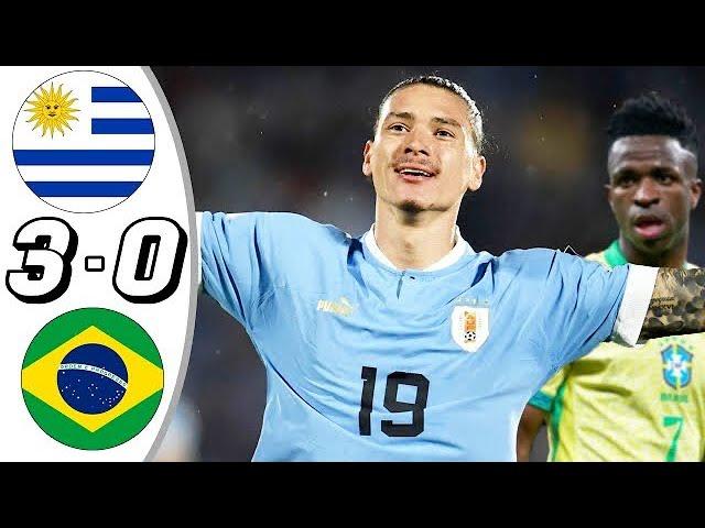 Uruguay vs Brazil 3-0- All Goals & Highlights -2024