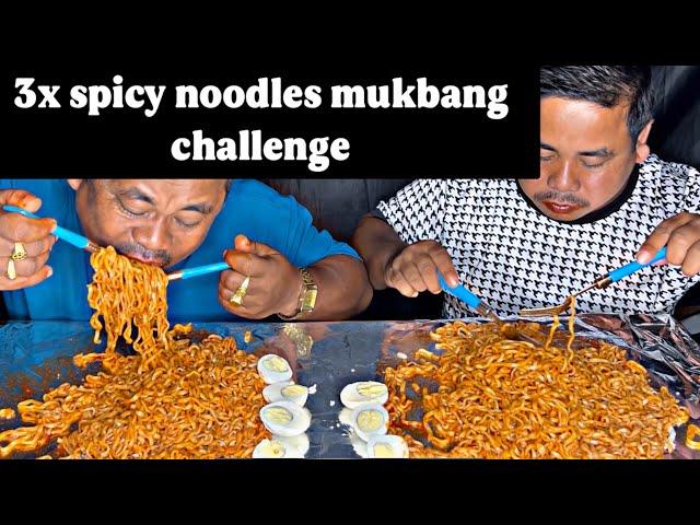 3x spicy noodles||mukbang challenge||